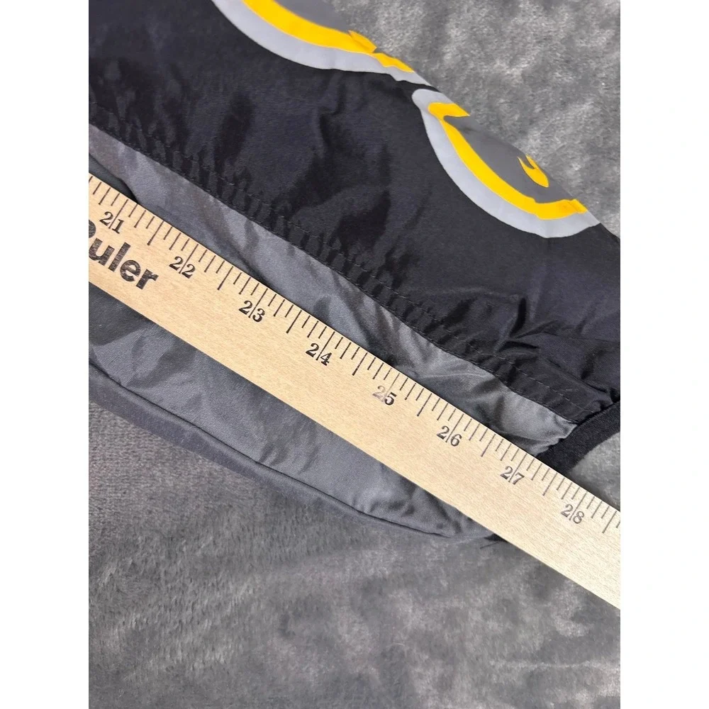 Y2K Nike Windbreaker Anorak‎ Jacket Black Gray Yellow Pullover Hooded Youth M